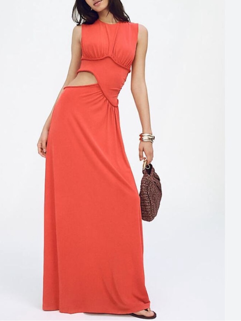 Misha Sleeveless Cut-out Sierra Jersey Gown Size XL - Picture 2 of 8